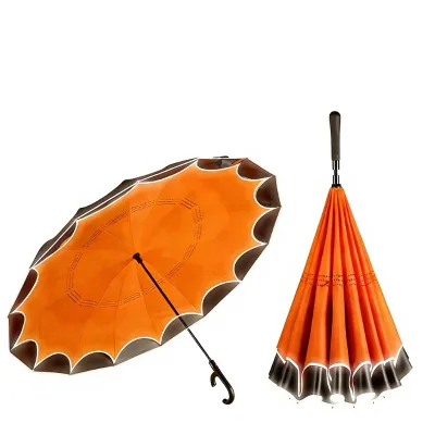 Extra-Large Double Layer Reverse Umbrella Long Handle Nano Super Repellent Umbrella Sun Rain Protection Umbrella
