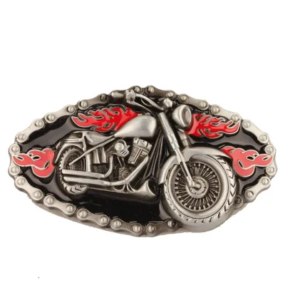 Wholesale Electroplated Die Casting Alloy Western Cowboy Style 3D Horse Motorbike American Eagle Oval Shape Belt Buckle Bocho