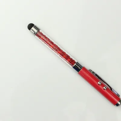 Hot Sale Rhinestone Laser Stylus with Light Nice Quality Crystal Ball Pen Touch Screen Pens