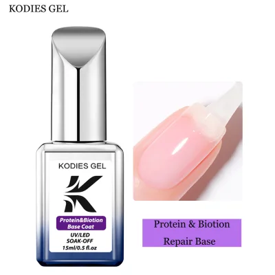 Custom Logo Protein Biotin Base Coat Gel Nail Polish Private Brand Design Top Base Coat Semi-Permanent UV/LED Nail Supplies Gel