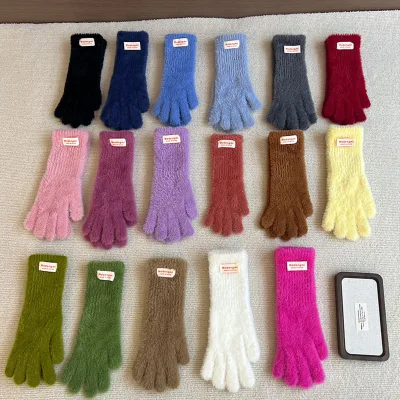 New Design Hand Warmer Gloves for Cold Weather Full Finger Soft Colorful Thick Winter Glove