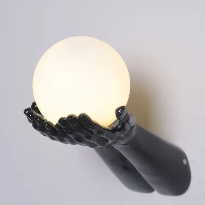 High Quality Matte Black Art Mannequin Hands Holding the Lamp