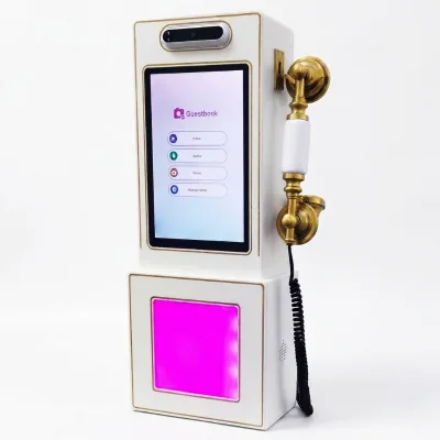 High-End Metal Mirror Photo Booth with Running Light 10.1" Touch Screen Camera 9 Languages Supported