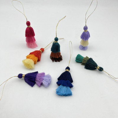 E-Magic Light Color 7Cm Polyester Cotton Tassel Fat Tassel Hanging Rope Tassel for Home Textile Pillow Angle