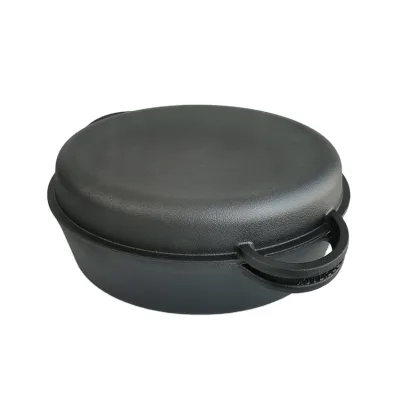 7.5 Quart 2 in 1 Oval Non-Stick Cast Iron Roasting Pan With Cover