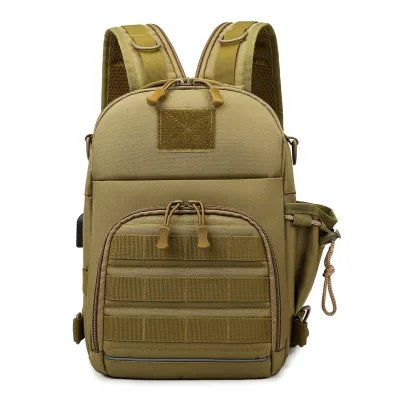 Men's Outdoor Tactical Chest Bag Backpack Nylon USB Sports Leisure Travel & Hiking Bag with Logo Decoration Fashion Style