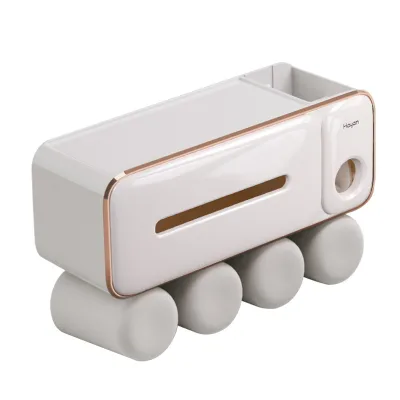 Bathroom Wall Mounted Automatic Toothpaste Dispenser and Toothbrush Holder Set with 2&3&4 Cups