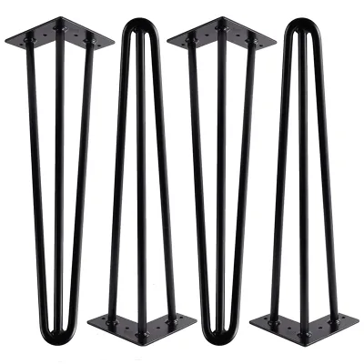 Price Negotiable Easy Installation Hairpin Furniture Leg 4inch 28inch Cast Iron Table Chair Feet Hairpin Legs