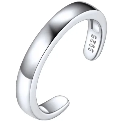 S925 Toe Rings for Women 925 Sterling Silver Toe Ring Hypoallergenic Adjustable Open Rings for Women Summer Jewelry