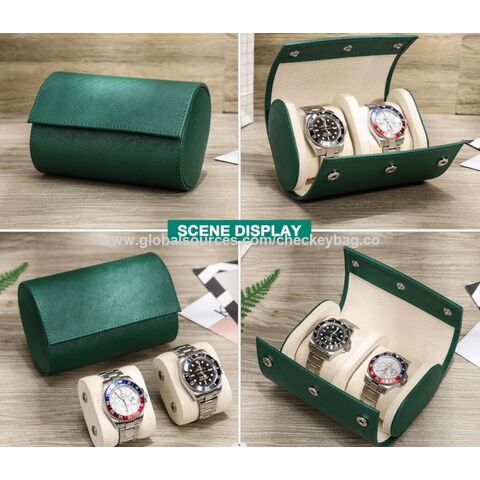 2 Slot Genuine Leather Watch Cases |Watch Roll travel Case | Storage Organizer Watch Travel Case,Watch Roll Handmade Watch cases