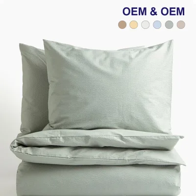 Seersucker Duvet Cover Set, Breathable Lightweight Soft Textured Bedding with Puckered Finish for All Seasons