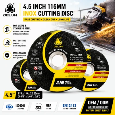 4.5 Inch 115mm INOX Cutting Disc for Steel Bracket and Solar Installation Use on Angle Grinder Factory Direct Supply