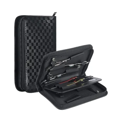 High Quality Professional Salon Barber Clippers Set Equipment Hairdressers Comb Tool Storage Bag Case Scissors Kit Custom PU