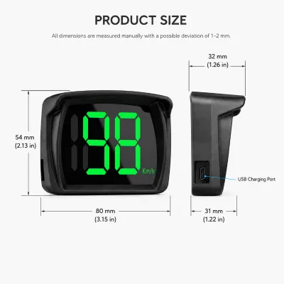 Smart GPS Beidou Car Speedometer HUD Digital Speed Display 10Hz Refresh Rate with Anti-Reflective Sunshade