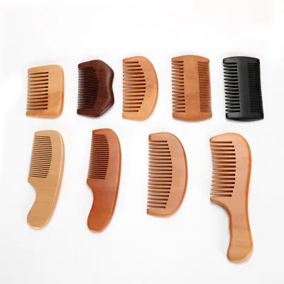 Natural Pear Wood Hair Brush Hair Comb Anti-Static Wood Comb Hair Care Tools Double Sided Comb