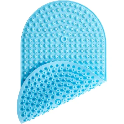 Baby Bath Anti-Slip Silicone Oval Cartoon Fish Mat Machine Made Shower & Bathtub Mat for Baby Tub and Bathroom