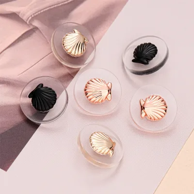Coat Dress High-grade Sense Metal Shell Acrylic Combination Buttons