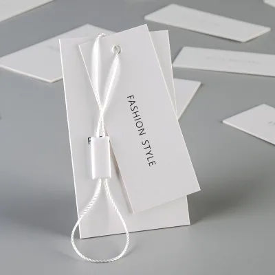 Eco Friendly Luxury Gold Foil Embossed Kraft Paper Custom hang Tags Clothing with Brand logo
