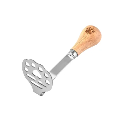 Syh2046 Stainless Steel Vegetable Chopper with Wooden Handle for Design Food Grade Manual Baby Food Kitchen