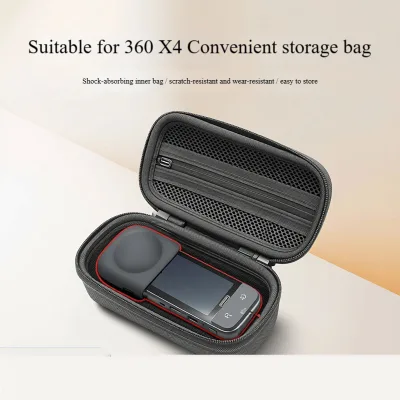 For Insta360 X4/X5 EVA Storage Case with Zipper Closure Water Resistant Portable Protective Pouch for 360-Degree Action Camera