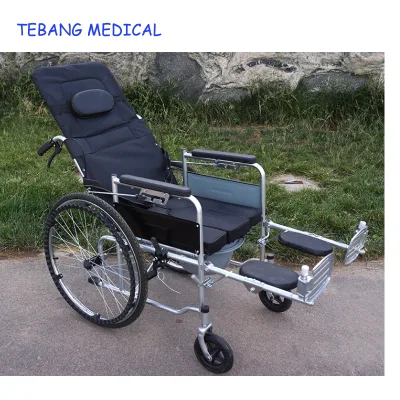 Manual Reclining Commode Wheelchair