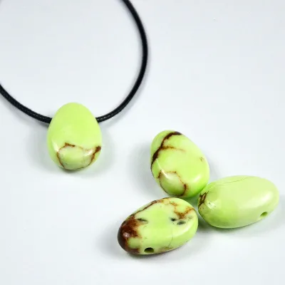 Miss Stone Children's Wholesale Trendy Water Drop Australian Chrysoprase Lemon Natural Stone Pendant for Jewelry Necklace Making