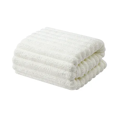 Coral Candy Strips Soft Bath Towels Quick Dry Thick Woven Student Washcloths Comfortable for Adults Girls Water Losing Sucking