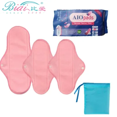 4Pcs/Set Serviette Hygiénique Lavable High Absorb Woman Period Day Night Cloth Panty Liners Winged Incontinence Menstrual Pad