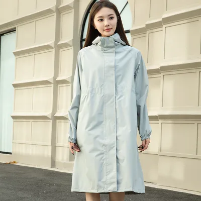 Custom PU Long Outdoor Rain Coat Jackets Women Waterproof PU Raincoat Jacket