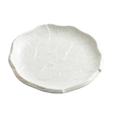 Creative White Ceramic Western Spaghetti Steak Plate Sustainable Home Tableware with Pattern for Kitchen Utensils Dinnerware