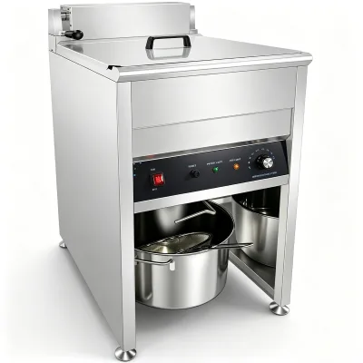 Commercial Electric Floor Deep Fryer 40L Stainless Steel Vertical Deepfryer for Restaurant Fast Food Kitchen Equipment