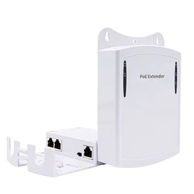100Mbps 1 in 2 Out POE Extender Waterproof Standard IEEE802.3af/at Repeater POE for Outdoor CCTV IP Camera Monitoring Use