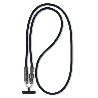 ESSAGER Crossbody Phone Lanyard PD 60W Charging Cable Type-C to Type-C Braided Data Cord 1.2m - Black