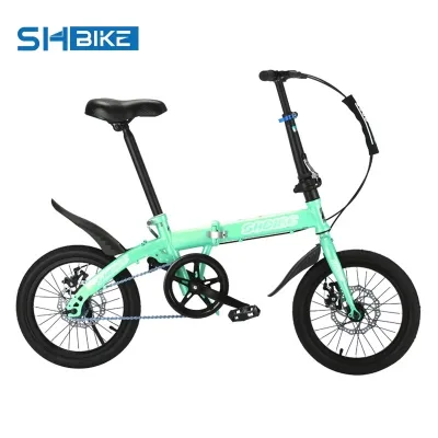 Permanent Folding bicycle for Adultswomens Mens Models Portable for Commuting Work High-carbon Steel Frame Dual Disc