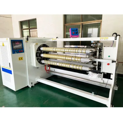 Auto Six Shafts Tape Cutting Machine Roll Cutting Machine with MITSUBISHI PLC Programmable Central Control for Cutting