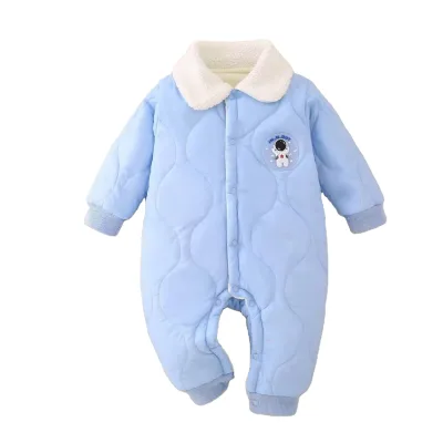Autumn and Winter Baby Thick Jumpsuit Boutique Baby Jumpsuit Casual Baby Clothing 0-12 Months