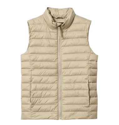 Kids' Lightweight Horizontal Quilted Puffer Vest, Water-Resistant Sleeveless Zip-Up Jacket with Pockets for Boys & Girls
