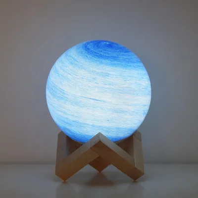 Crystal Coast Art Deco Handmade Glass Planet Ball Table Lamp Eco-Friendly Night Light Living Room Indoor Home Decor Housewarming