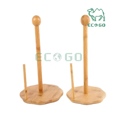 Solid Bamboo Wood Napkin Paper Holder Natural Bamboo Tissue Rack Storage Wood Paper Roll Rack