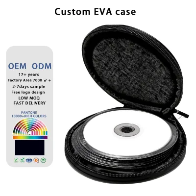 Custom Hard EVA CD DVD Carrying Case Portable Nylon Shell 20 Capacity Disk Storage Bag Shockproof Molded Media Organizer Sleeve