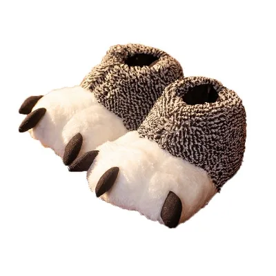 Wholesale Plush Monster Claw Slippers Soft Bear Paw Cotton Slippers Couple slippers