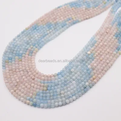 2020 New Arrival Gradient Beryl Aquamarine Morganite Kyanite 4mm Beads Gemstone Loose for DIY Jewelry Making