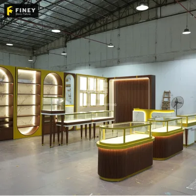 High-End Commercial Department Store Watch Display Cabinet Bespoke Tempered Glass Jewelry Display Showcase Counter