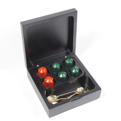 Hot Wooden Coffee Capsule Box Coffee Pod Storage for 4 or 6 Coffee Capsules DIY