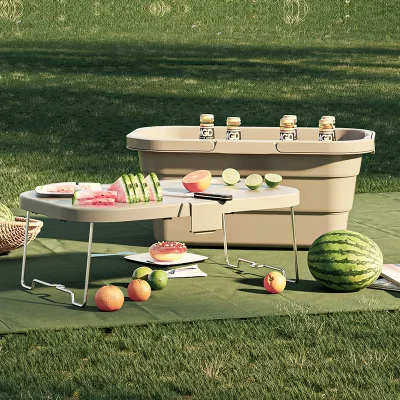Foldable Outdoor Multifunctional Picnic Basket Outdoor Camping Basket Table Bucket Factory Wholesale Picnic All-in-one Tool