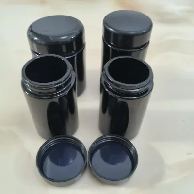 Smell Proof Black 50ml 100ml 150ml Airtight Storage UV Refillable Glass Containers Jar Bottle for Coffee Tea Spices Herbs