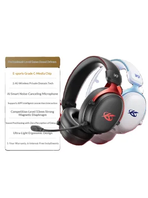 V11 Pro Quad-Mode Gaming Headset Over-Ear 24G for Wireless USB Type-C IPX5 Waterproof PC Microphone 71 Surround Sound