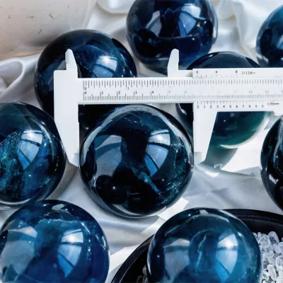 New Arravial Natural Crystal Blue Fluorite Sphere Rock Quartz Crystals Healing Stones