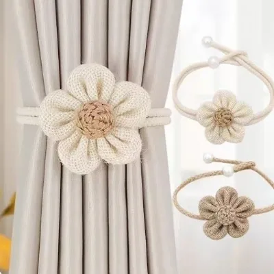 Modern  Curtain Buckle Creative Flower Adjustable Stock Contemporary Wholesale Decorative Bar Mitzvah Baptism