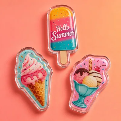 Promotional Custom Logo Printed Clear Plastic Acrylic Refrigerator Magnet for Advertising